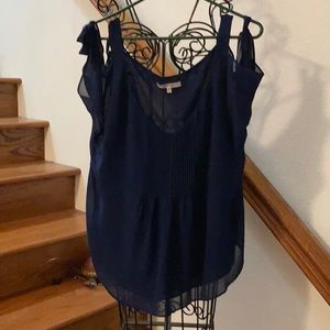 Sheer cold shoulder.  Ties. L